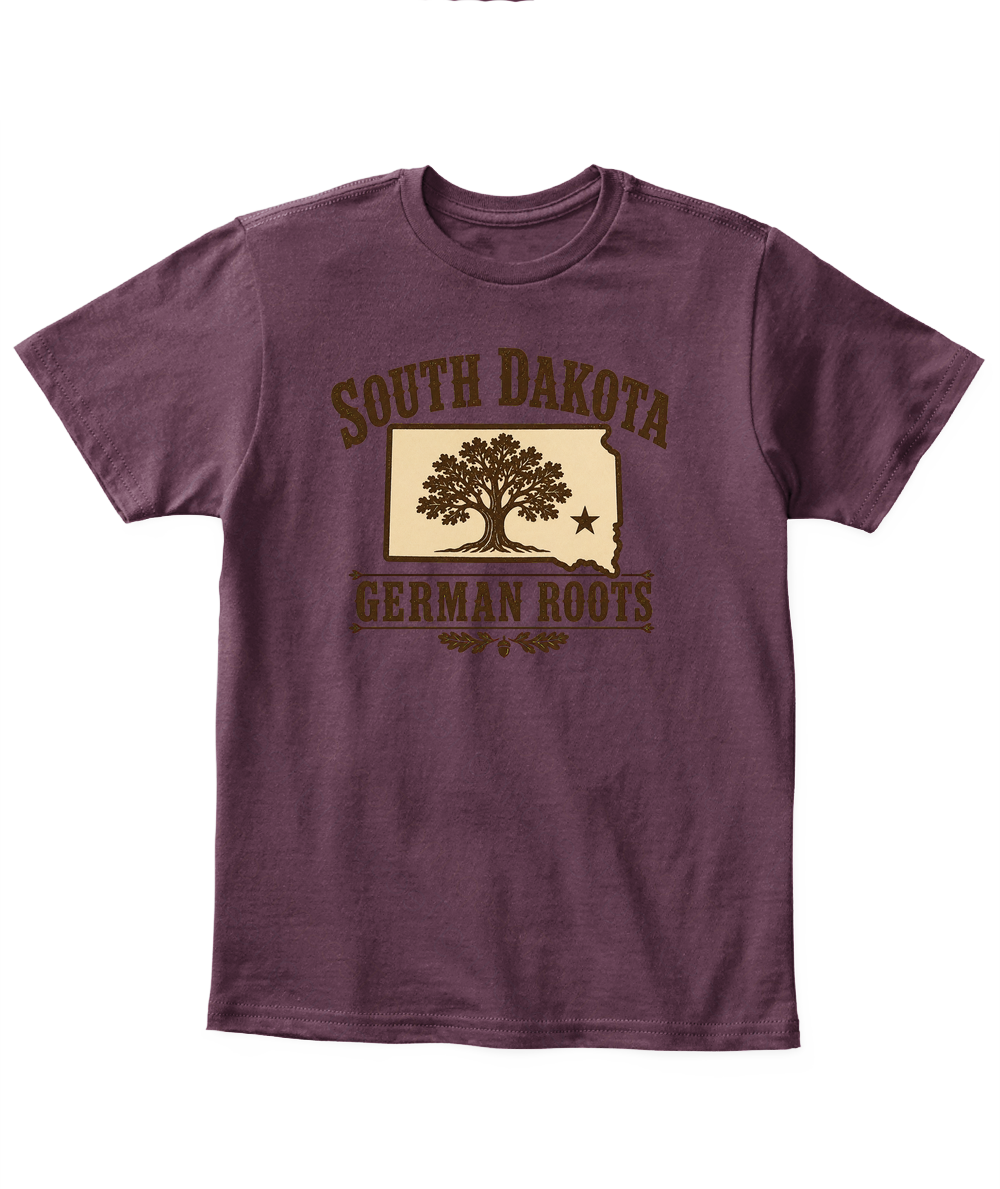 South Dakota German Roots — Kid's T Shirt in Maroon