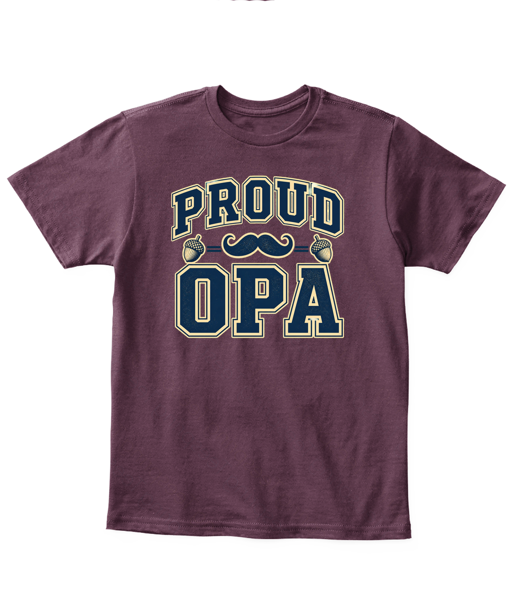 Proud Opa — Kid's T Shirt in Maroon