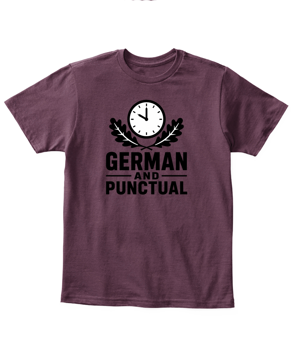 German And Punctual — Kid's T Shirt in Maroon