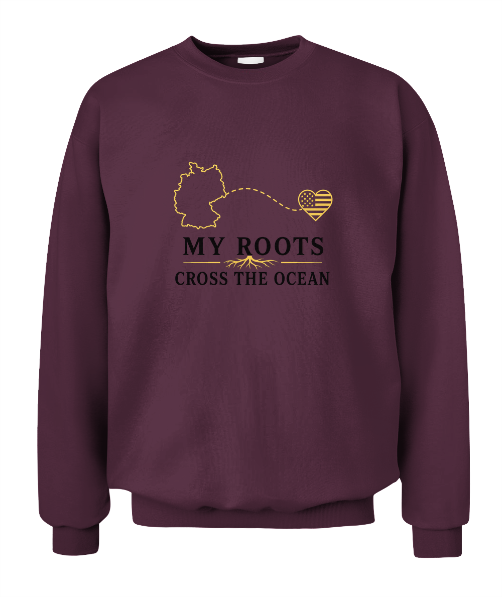 My Roots Cross The Ocean — Sweatshirt in Maroon