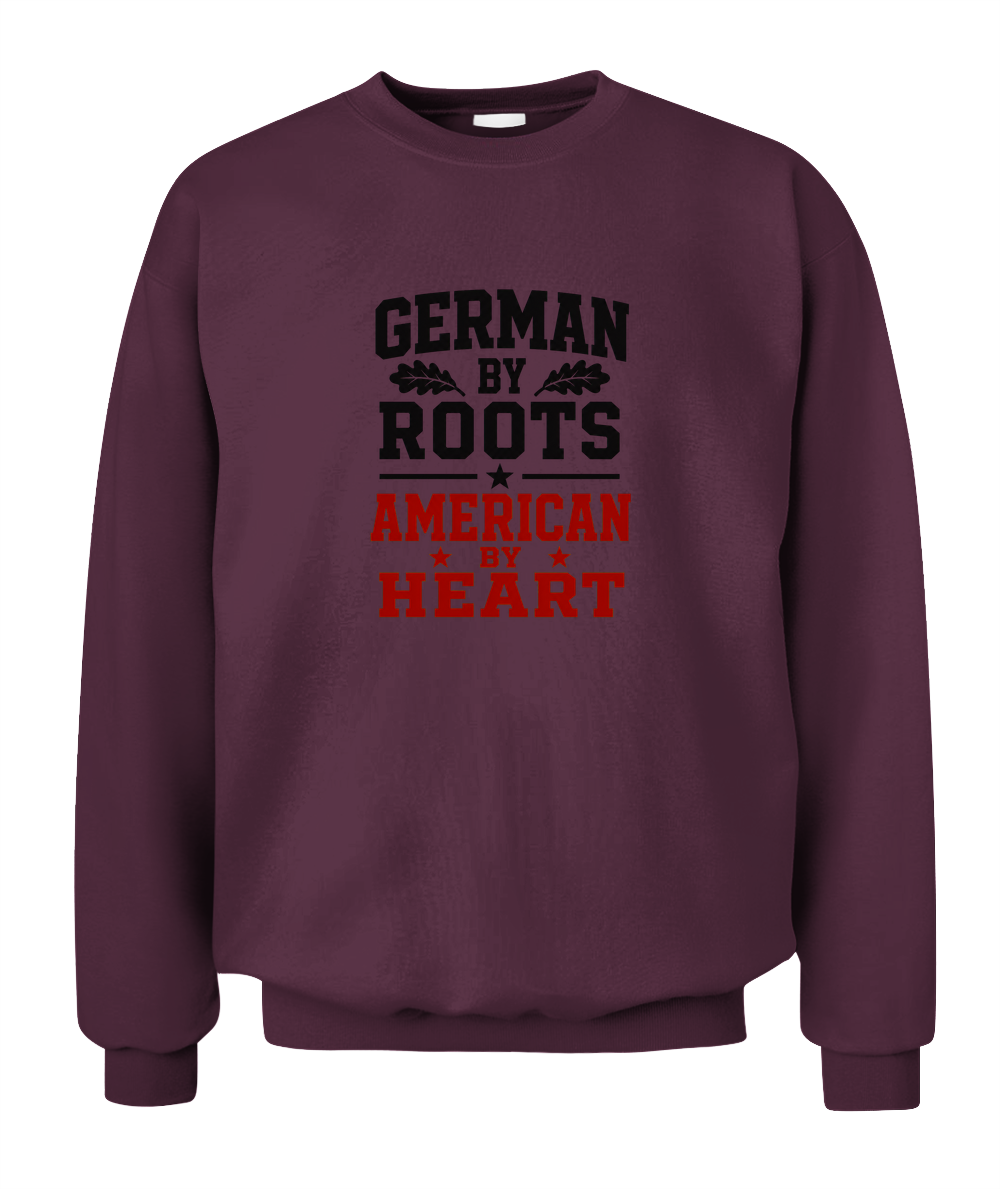 German By Roots, American By Heart — Sweatshirt in Maroon
