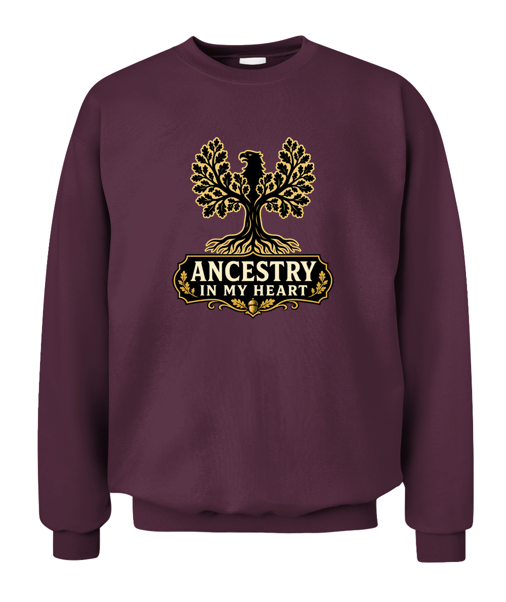 Ancestry In My Heart — Sweatshirt in Maroon