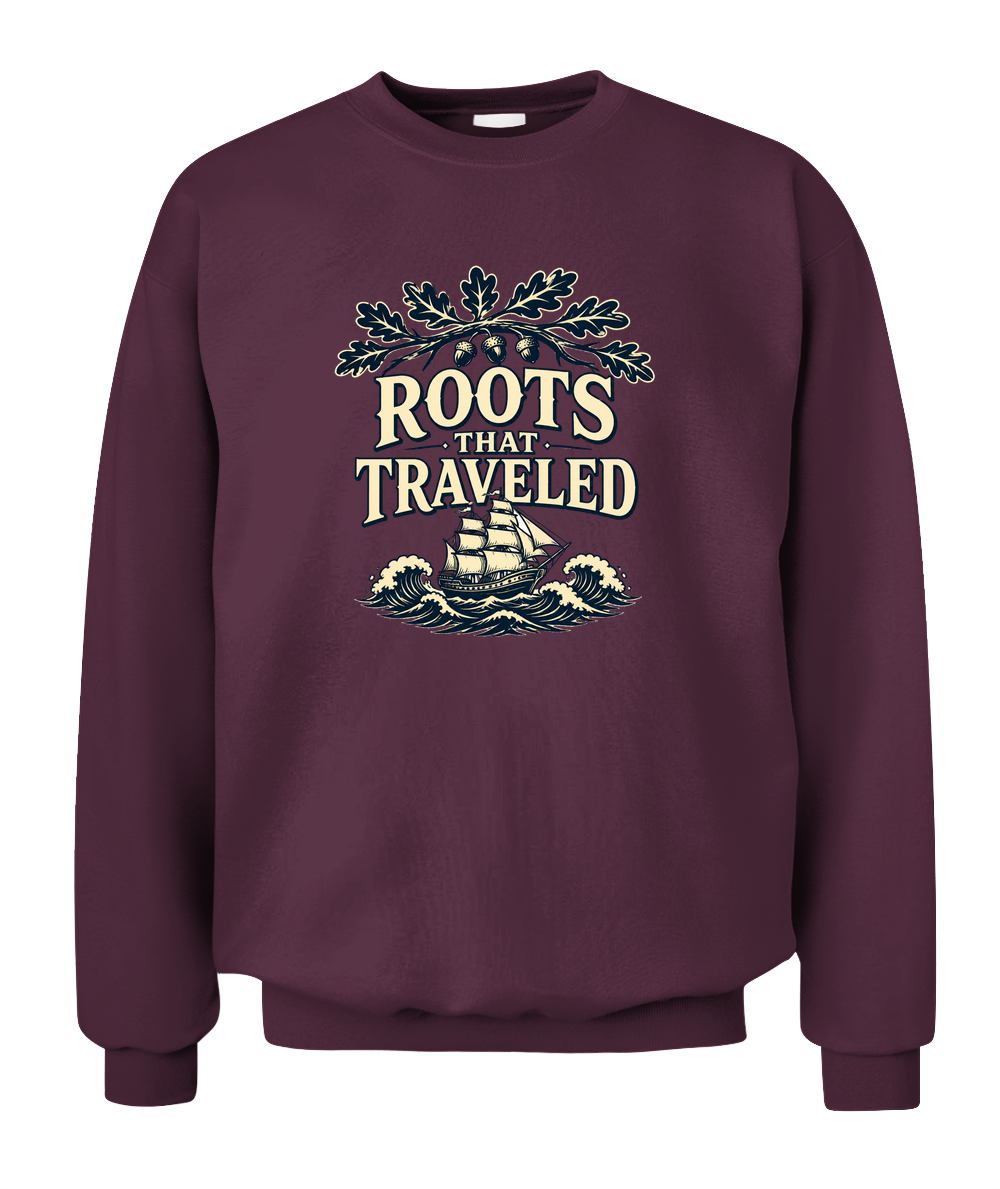 Roots That Traveled — Sweatshirt in Maroon
