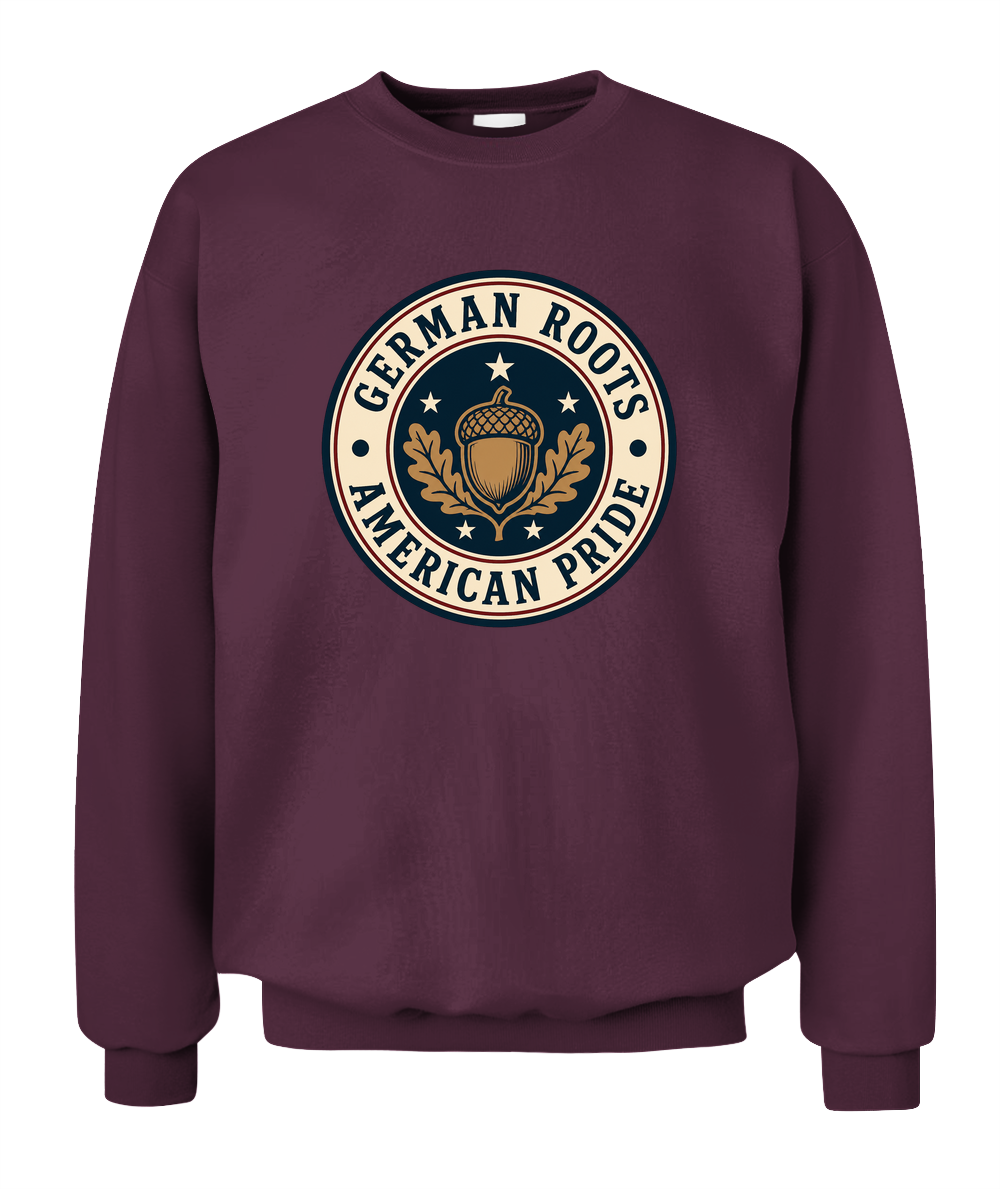 German Roots, American Pride — Sweatshirt in Maroon