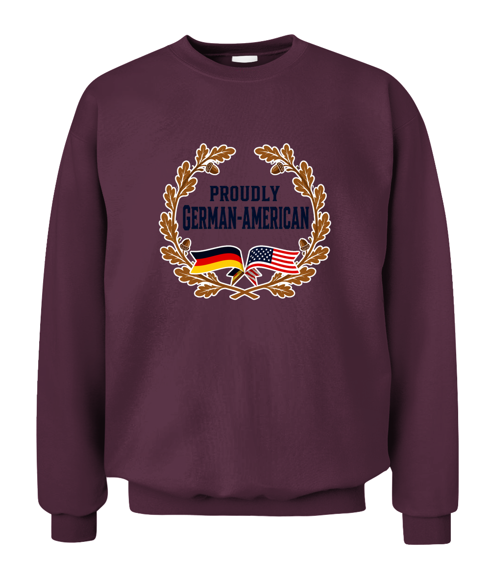 Proudly German-American — Sweatshirt in Maroon