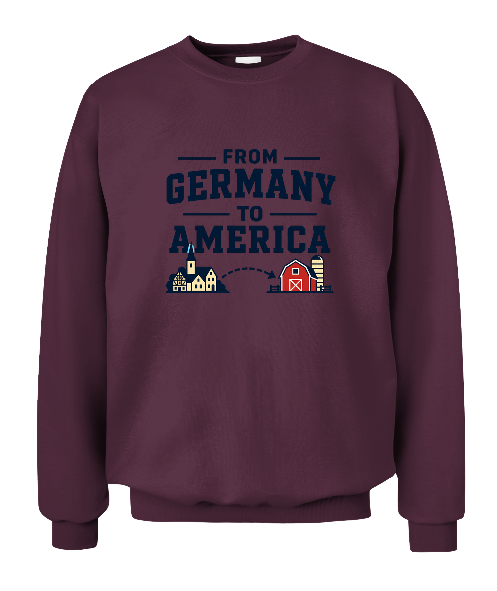 From Germany To America — Sweatshirt in Maroon