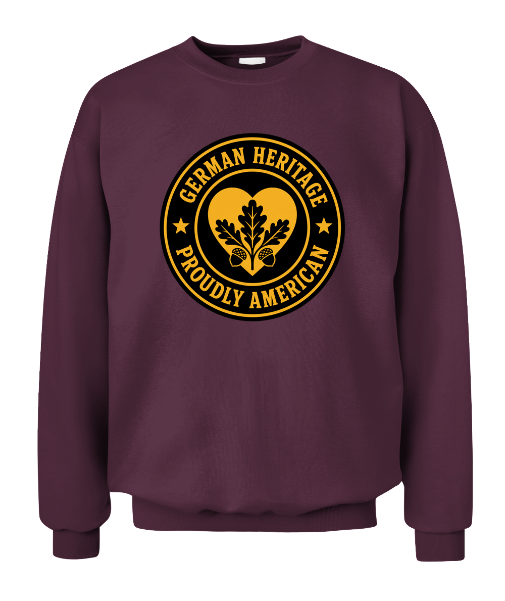 German Heritage, Proudly American — Sweatshirt in Maroon