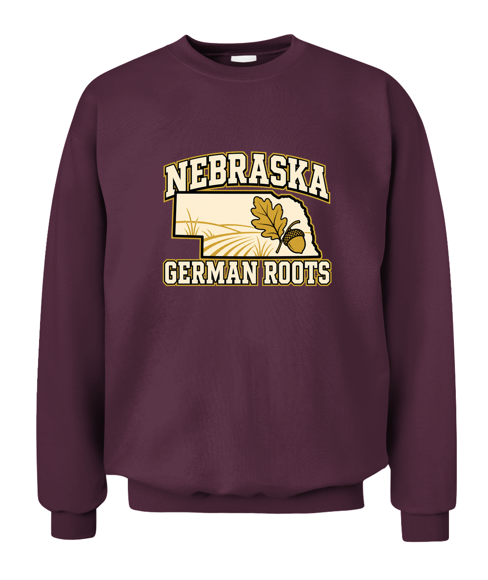Nebraska German Roots — Sweatshirt in Maroon