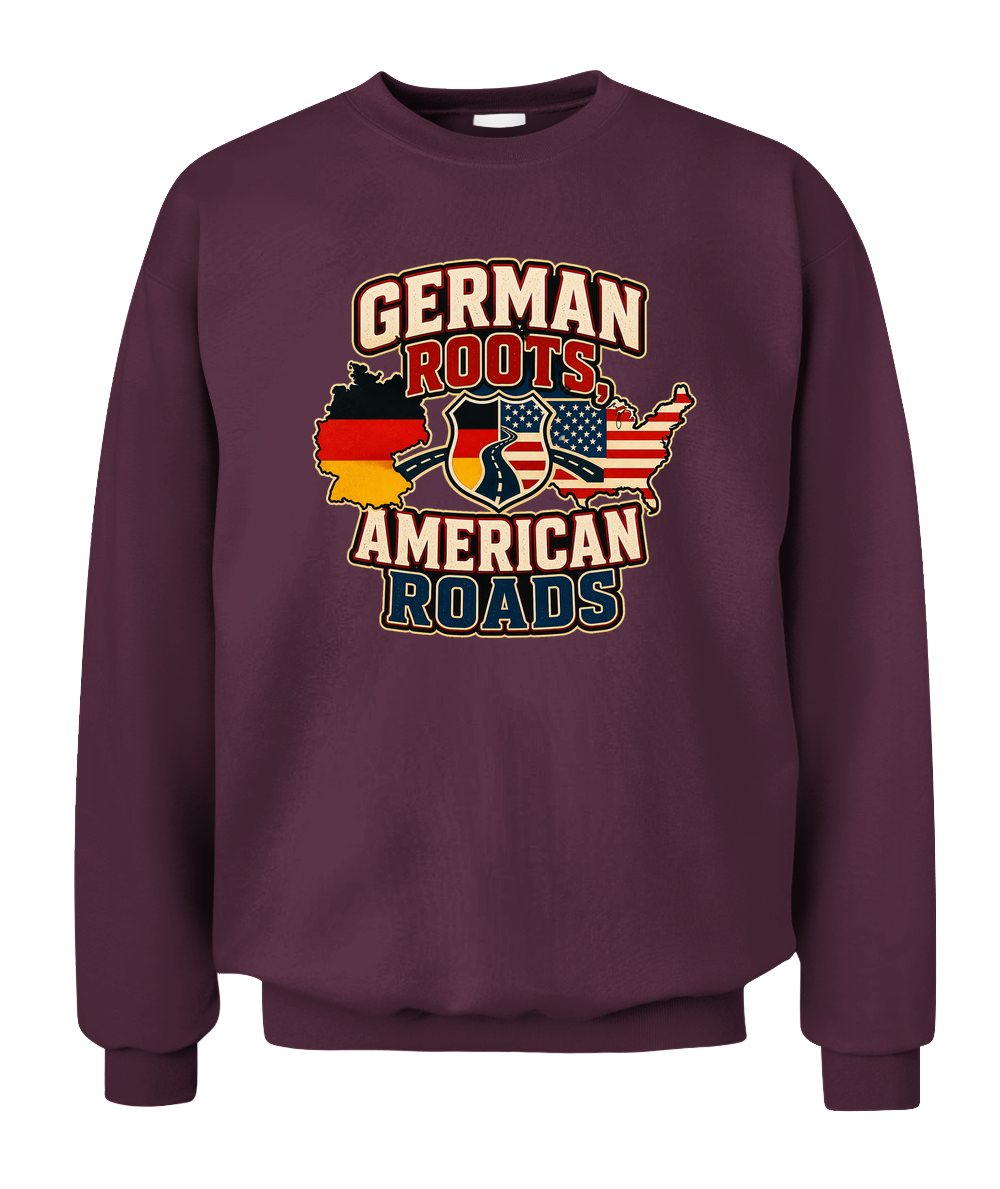 German Roots, American Roads — Sweatshirt in Maroon
