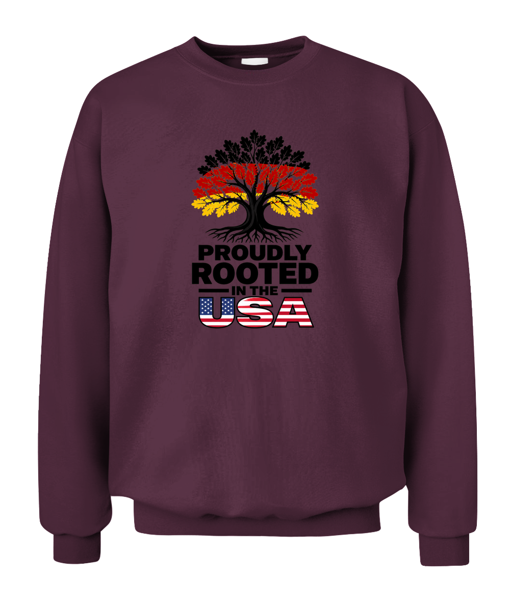 Proudly Rooted In The USA — Sweatshirt in Maroon