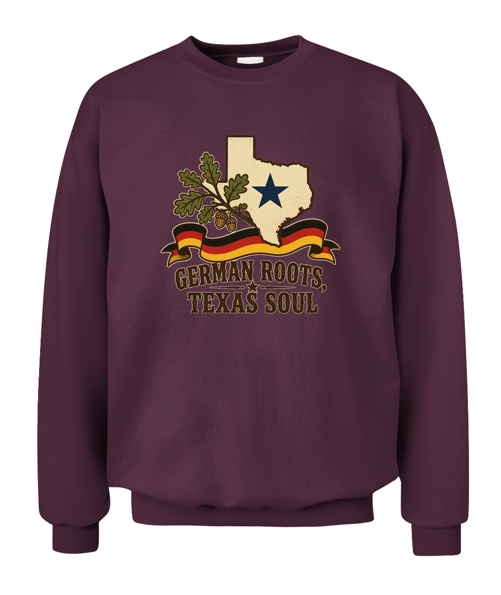 German Roots, Texas Soul — Sweatshirt in Maroon