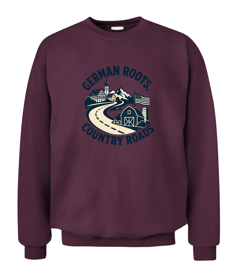 German Roots, Country Roads — Sweatshirt in Maroon