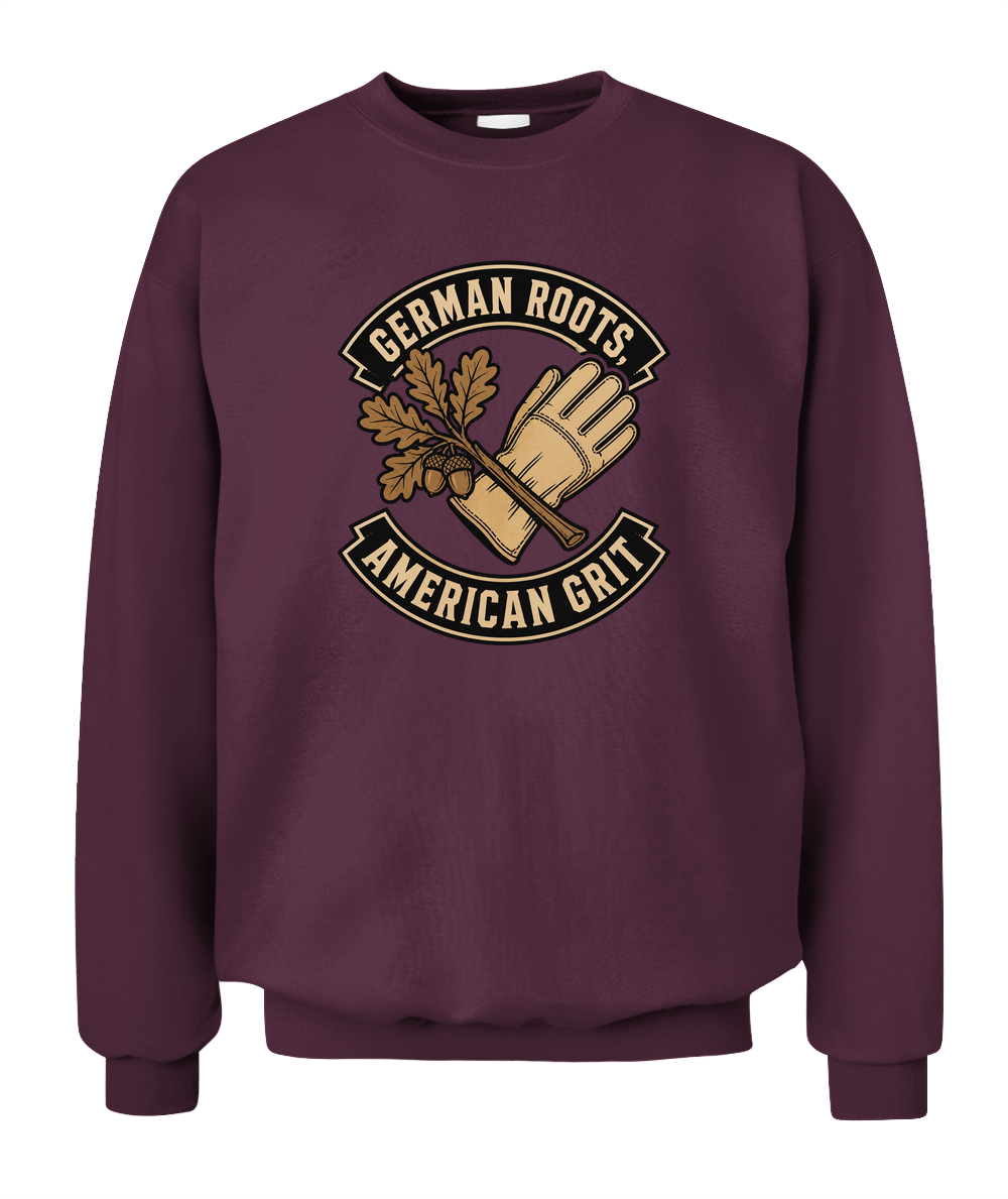 German Roots, American Grit — Sweatshirt in Maroon