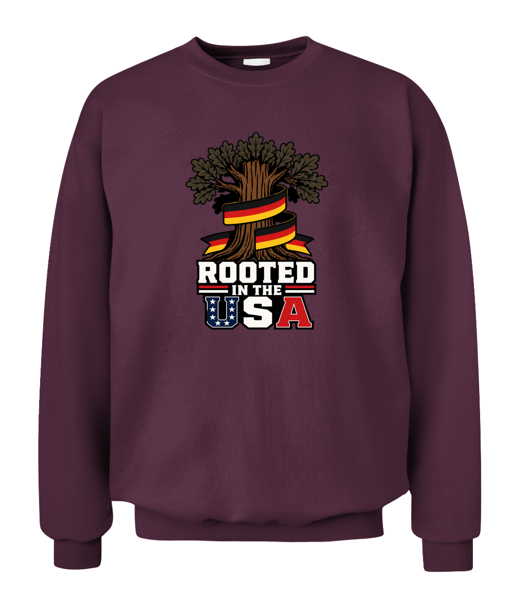 Rooted In The USA — Sweatshirt in Maroon
