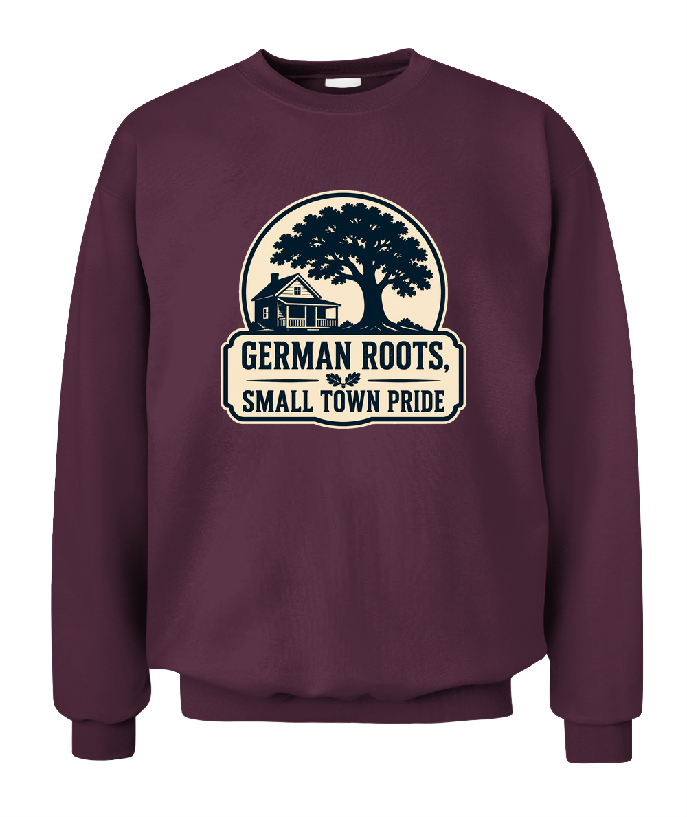 German Roots, Small Town Pride — Sweatshirt in Maroon