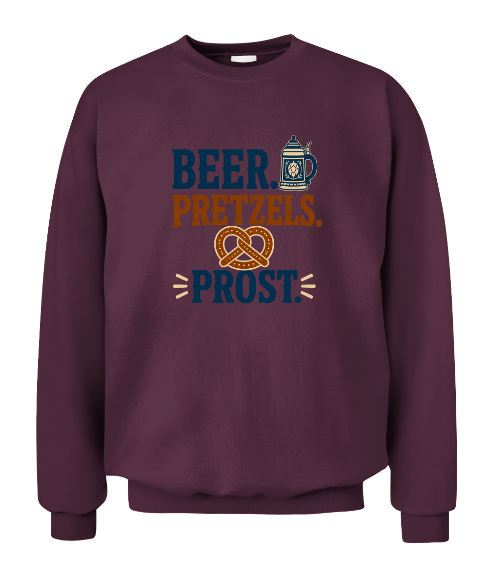 Beer. Pretzels. Prost. — Sweatshirt in Maroon