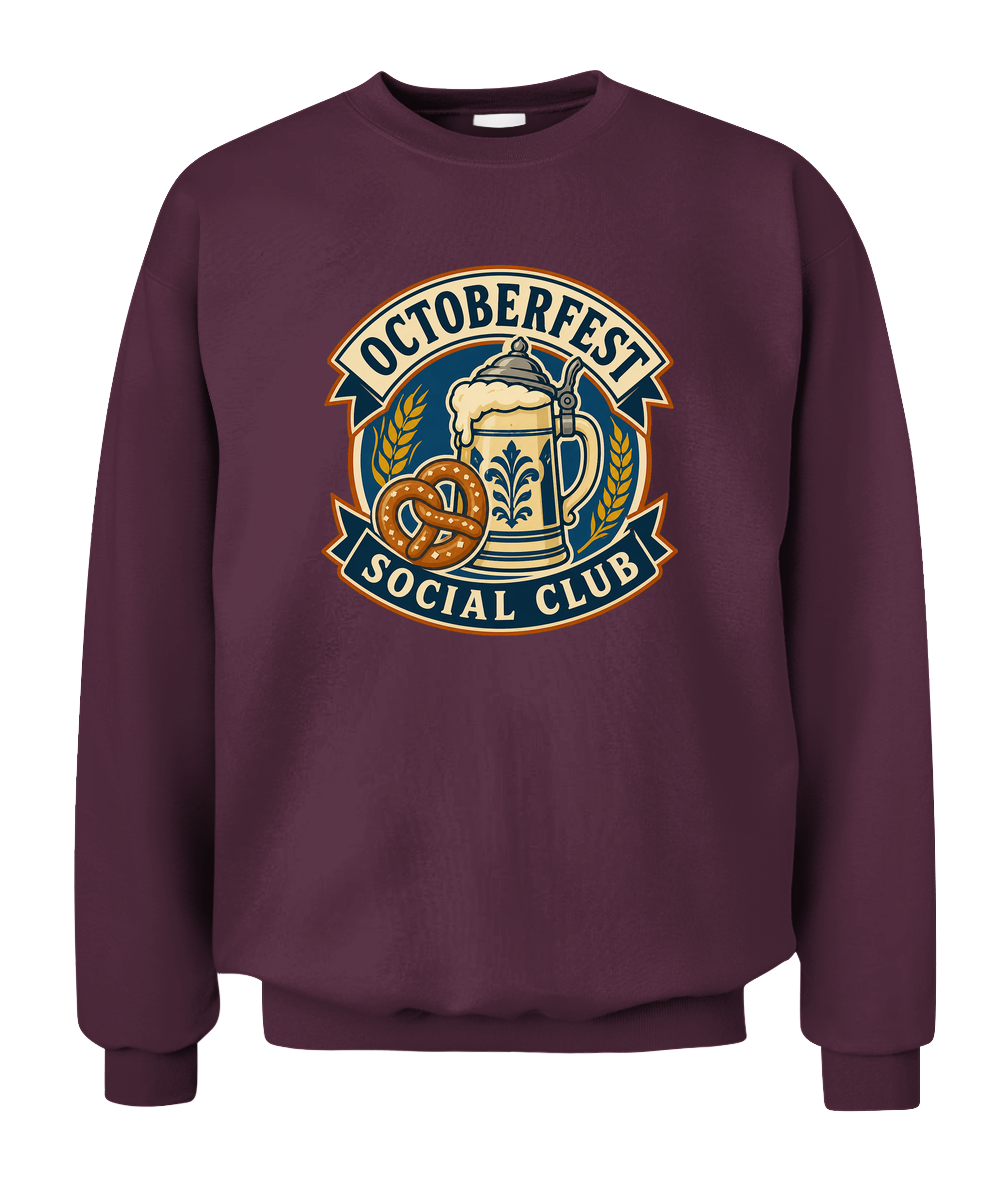 Octoberfest Social Club — Sweatshirt in Maroon