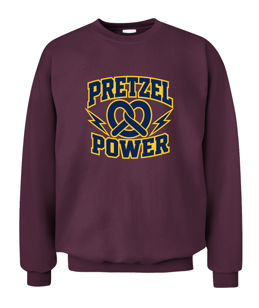Pretzel Power — Sweatshirt in Maroon