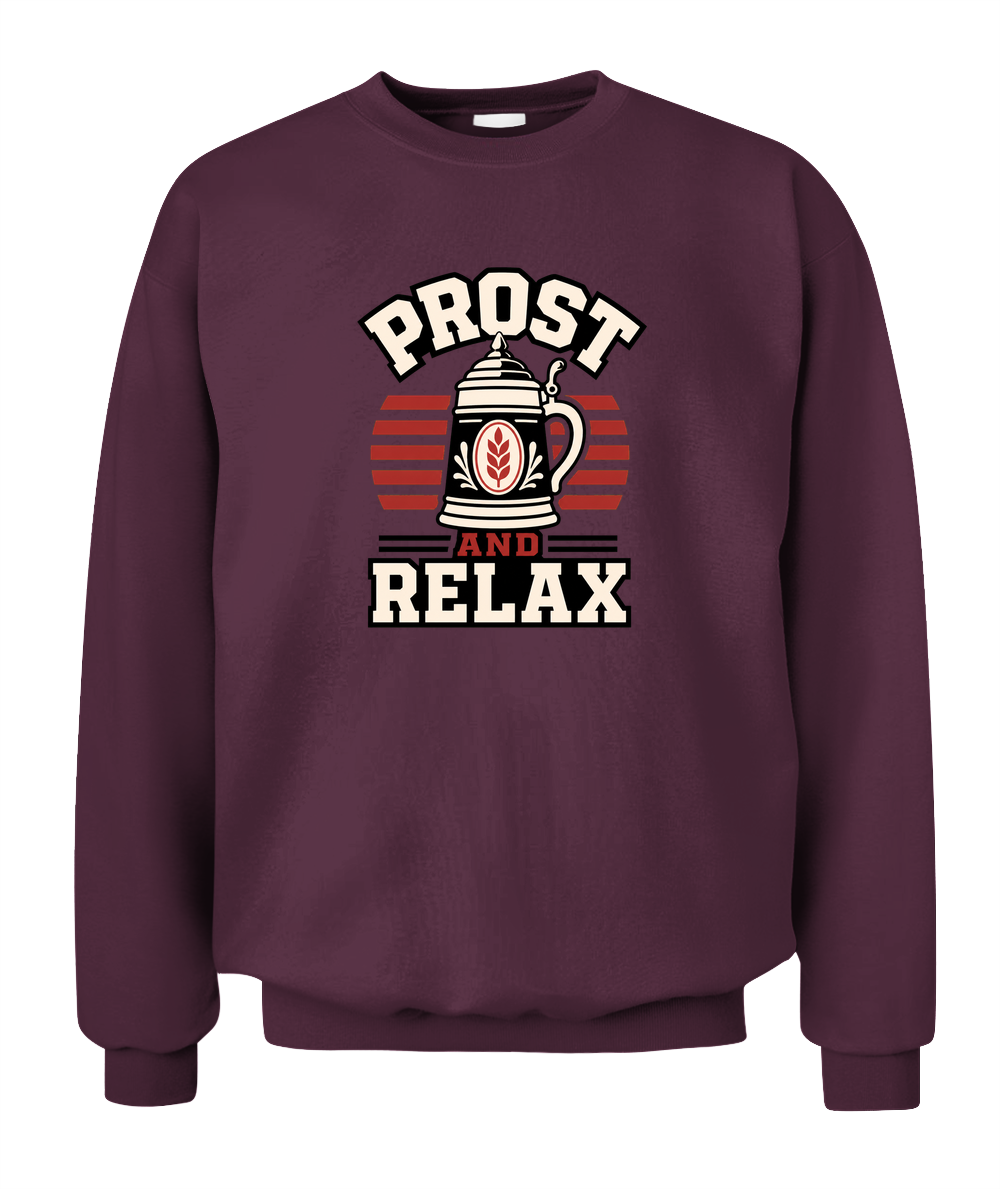 Prost And Relax — Sweatshirt in Maroon