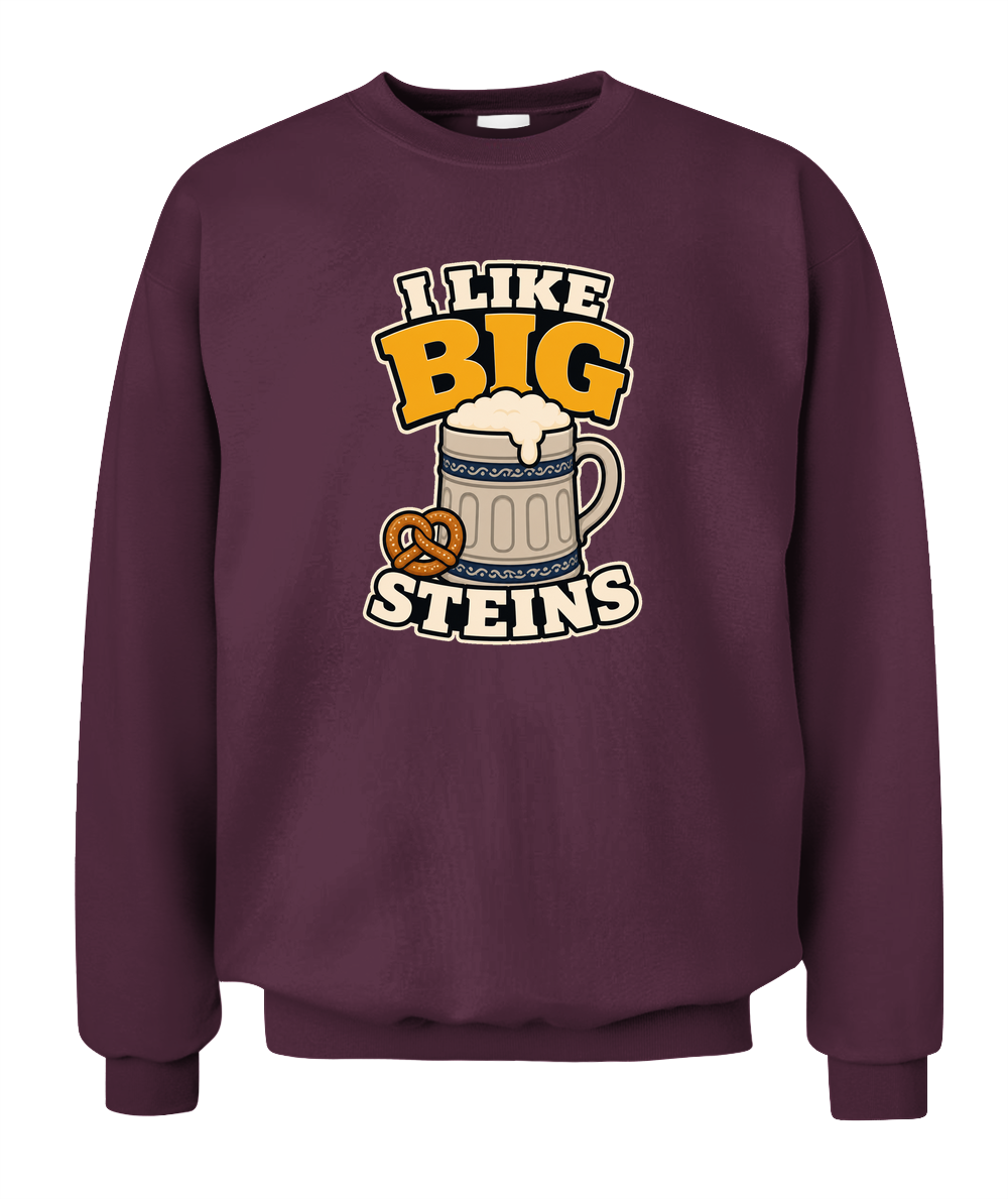 I Like Big Steins — Sweatshirt in Maroon