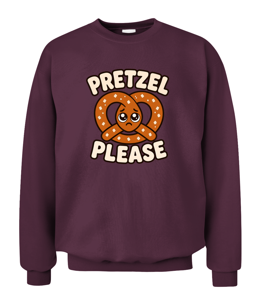 Pretzel Please — Sweatshirt in Maroon
