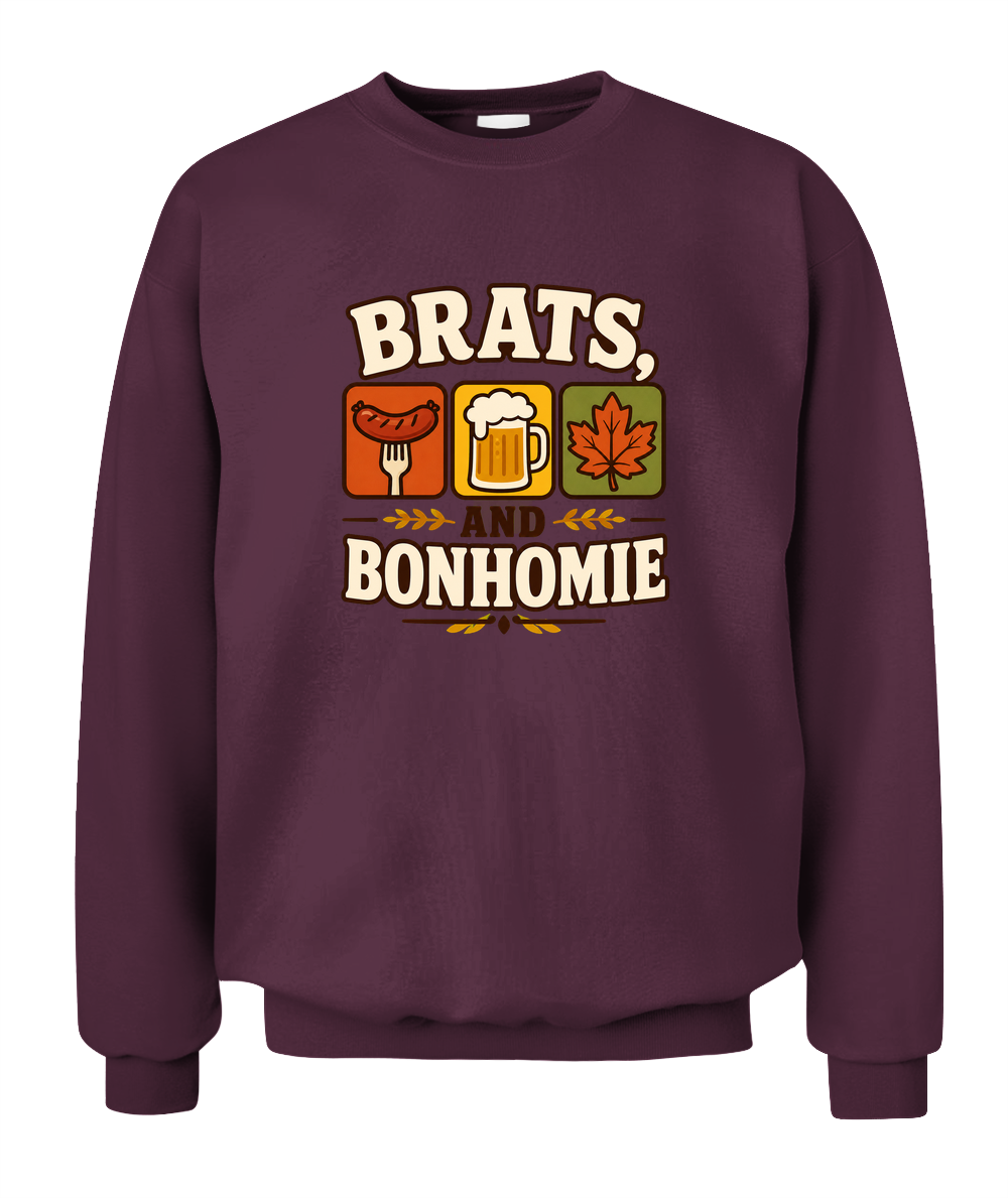 Brats And Bonhomie — Sweatshirt in Maroon