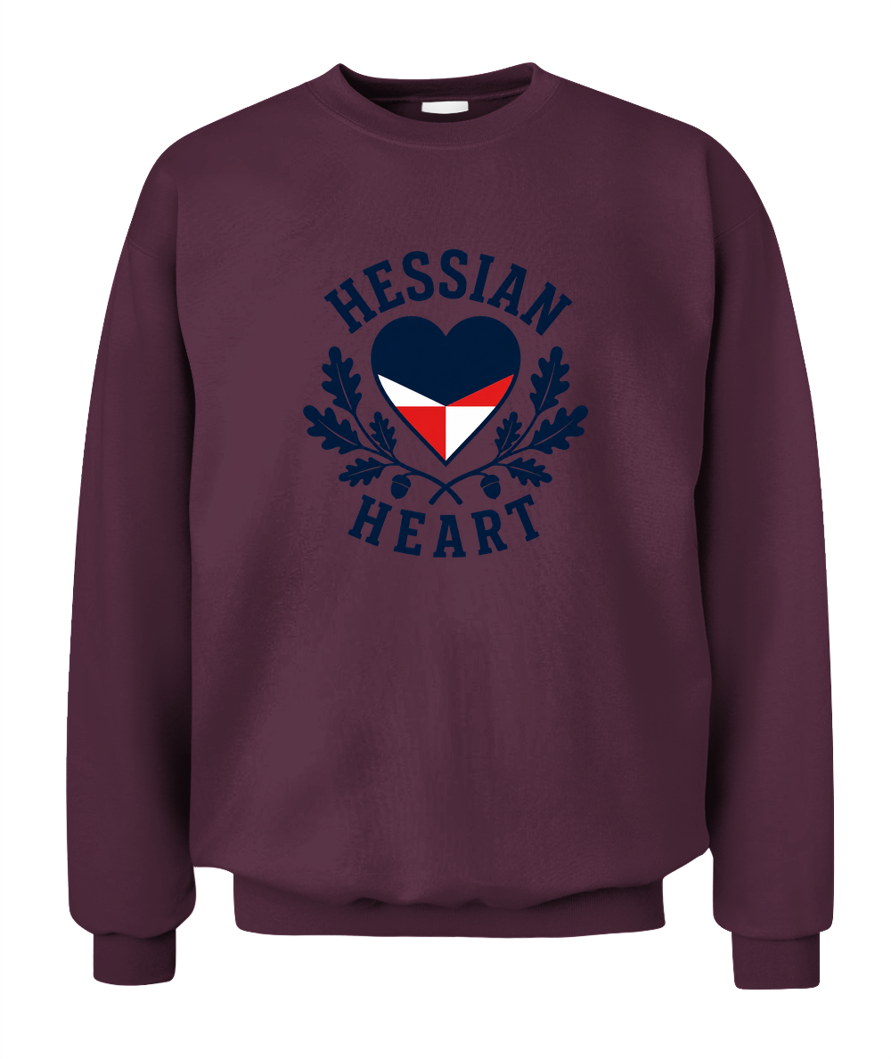 Hessian Heart — Sweatshirt in Maroon