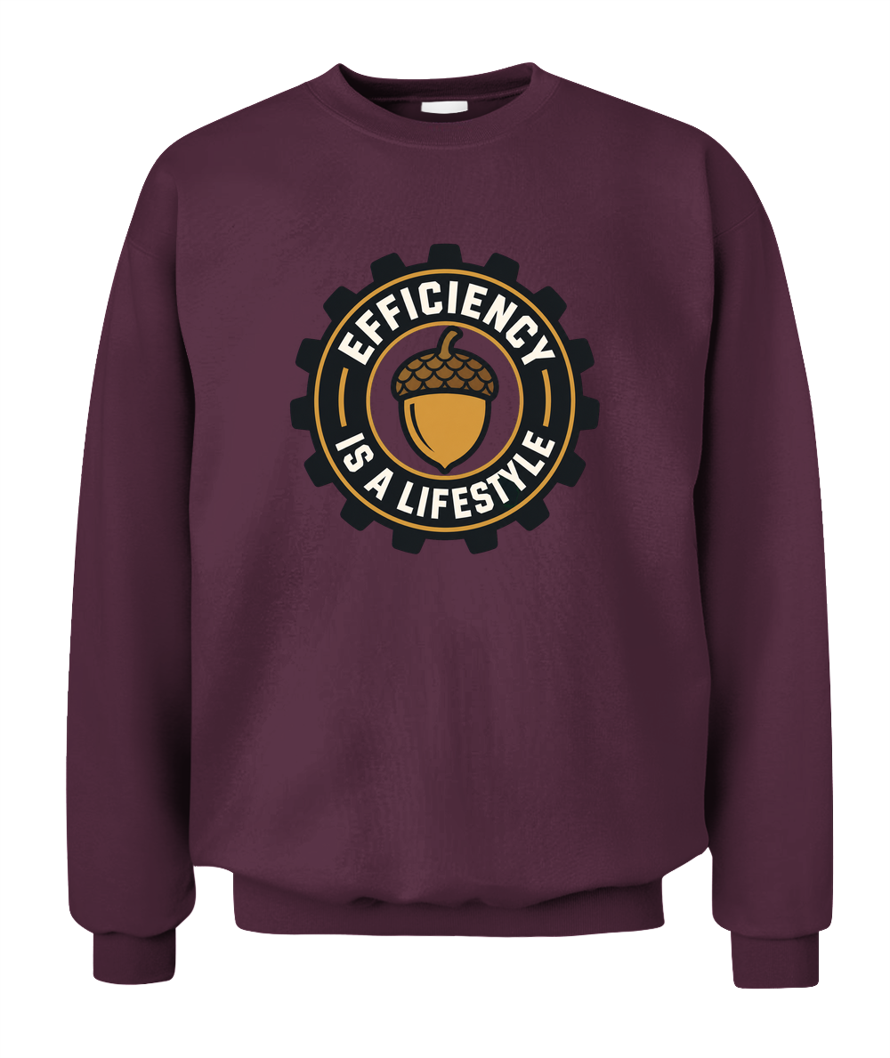 Efficiency Is A Lifestyle — Sweatshirt in Maroon