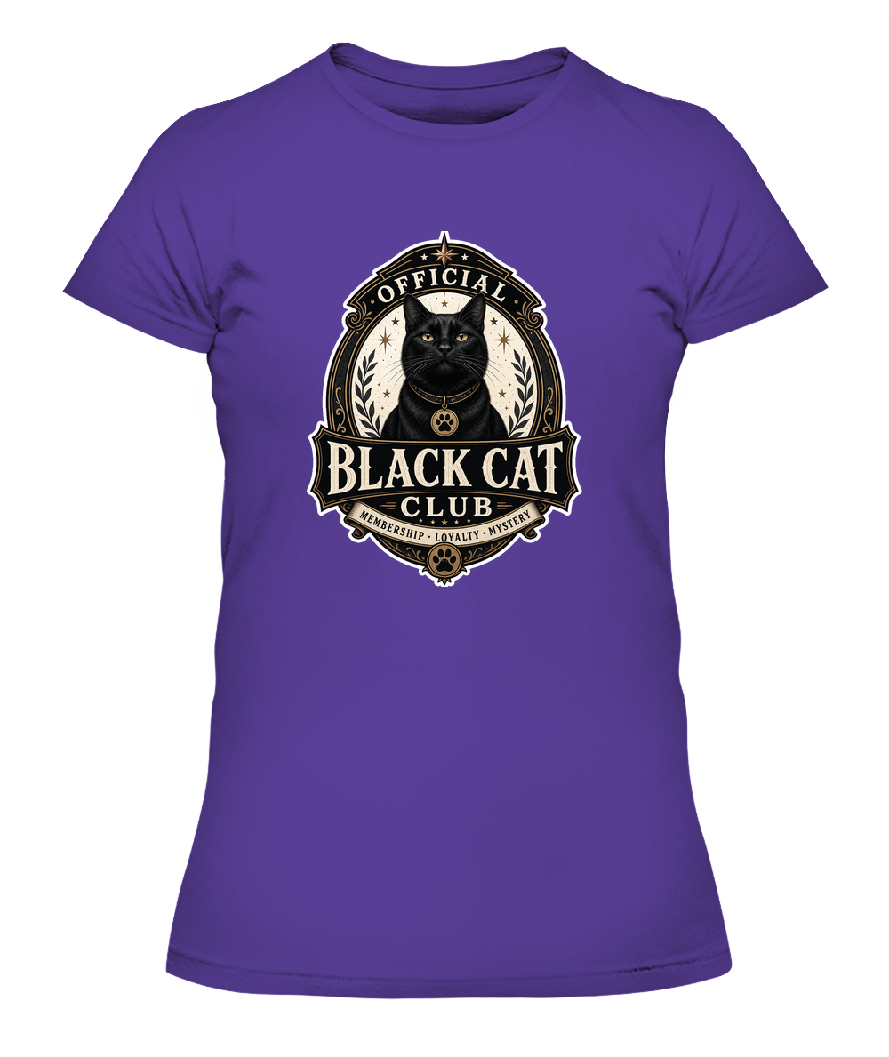 Official Black Cat Club Ladies T-Shirt | Black Cat Lover Gift