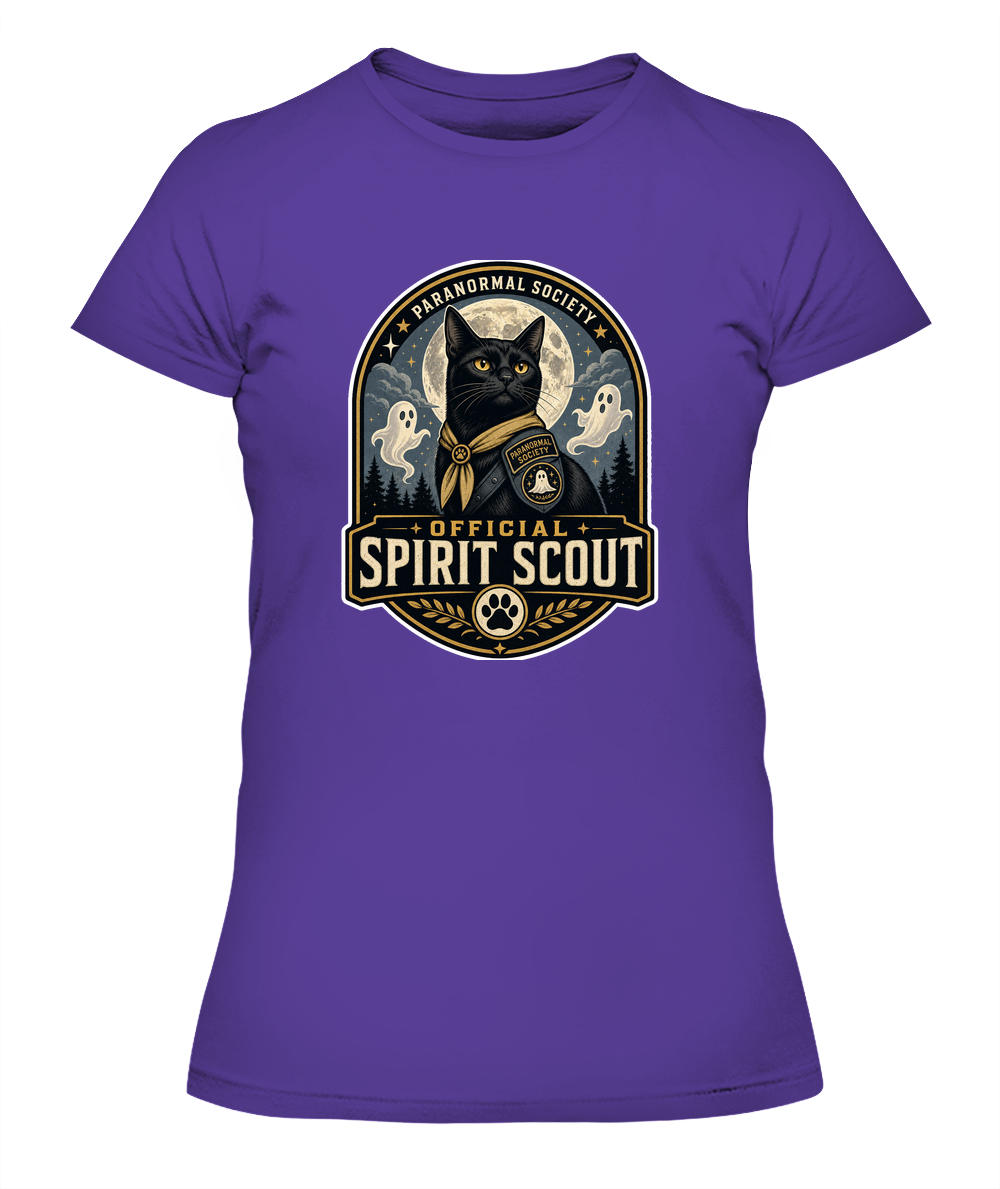 Official Spirit Scout Ladies T-Shirt | Black Cat Lover Gift