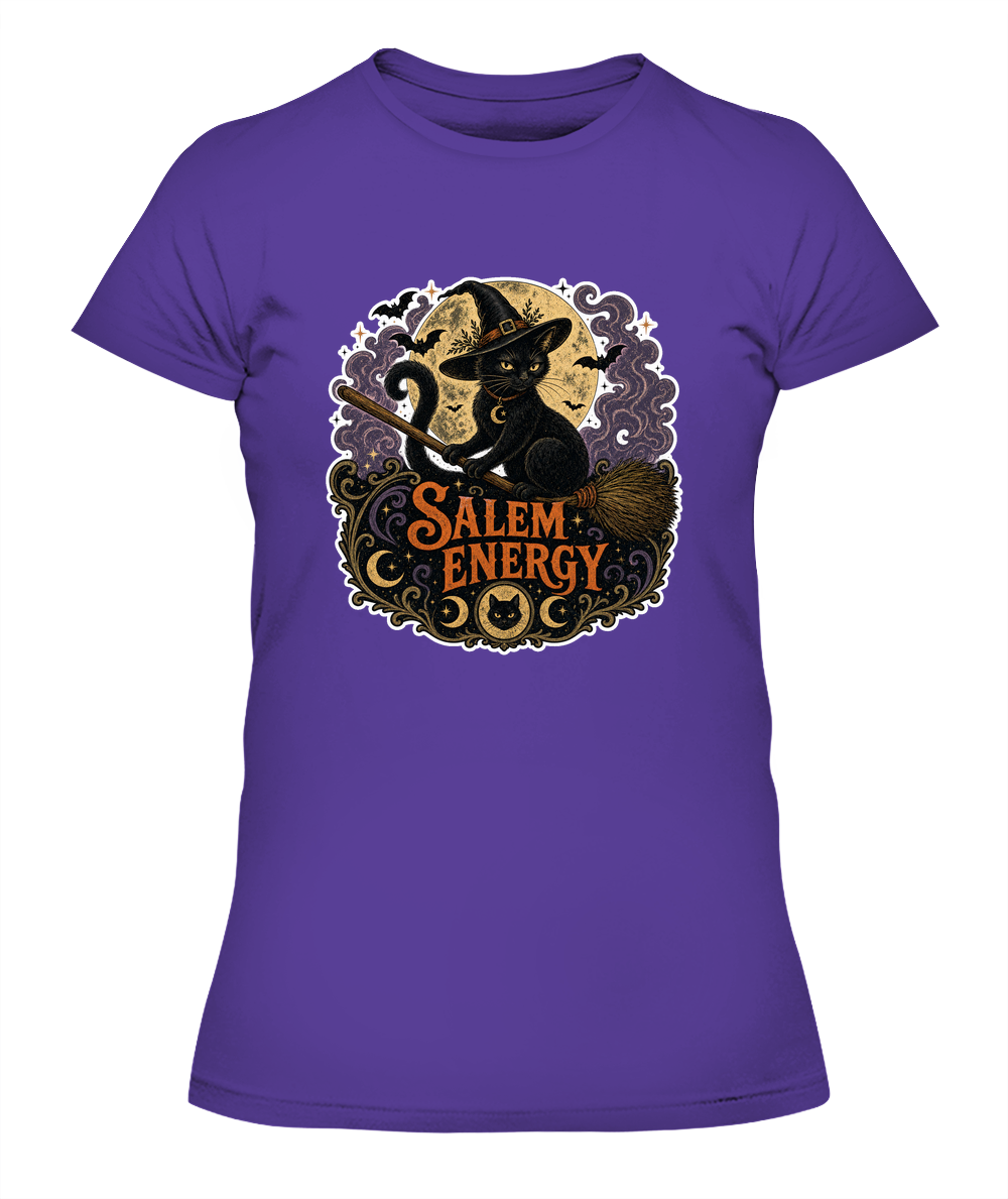 Salem Energy Ladies T-Shirt | Black Cat Lover Gift
