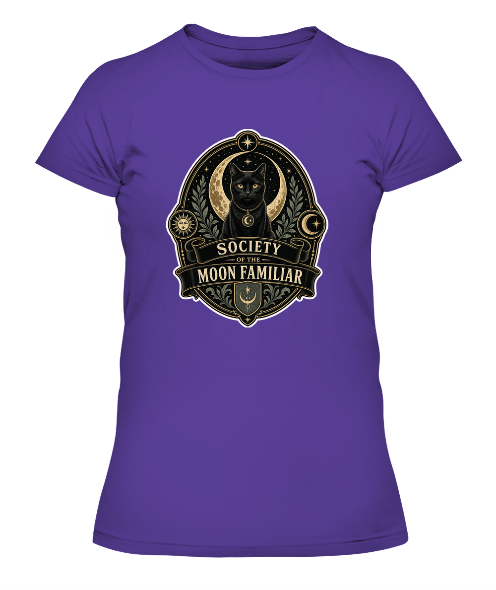 Society of the Moon Familiar Ladies T-Shirt | Black Cat Lover Gift