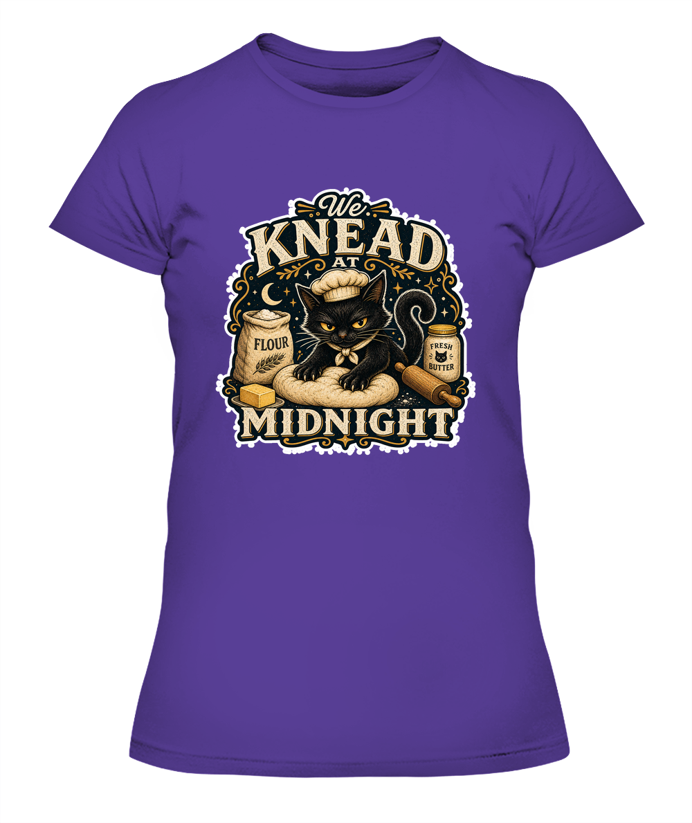 We Knead At Midnight Ladies T-Shirt | Black Cat Lover Gift