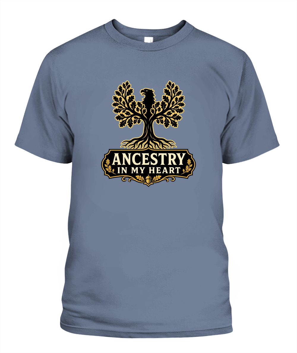 Ancestry In My Heart — T-Shirt in Blue Jean
