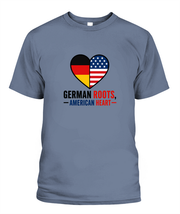 German Roots, American Heart — T-Shirt in Blue Jean