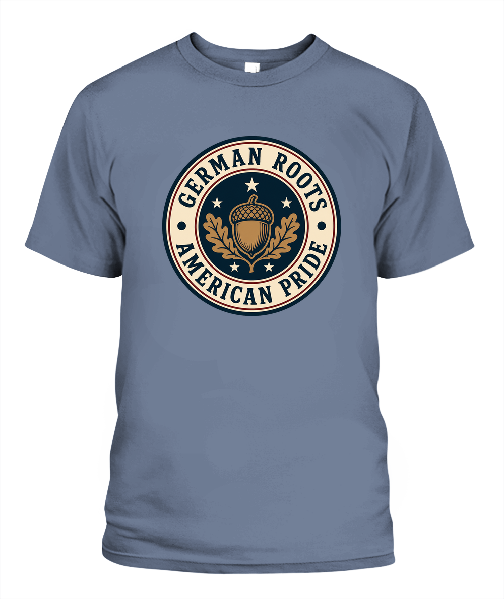 German Roots, American Pride — T-Shirt in Blue Jean