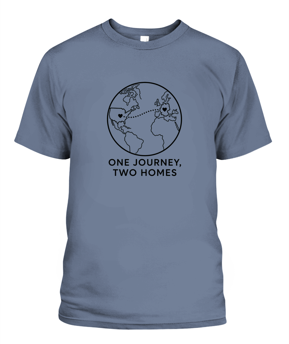 One Journey, Two Homes — T-Shirt in Bay