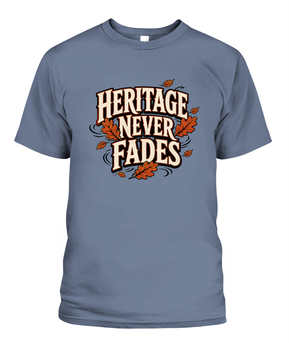 Heritage Never Fades — T-Shirt in Blue Jean