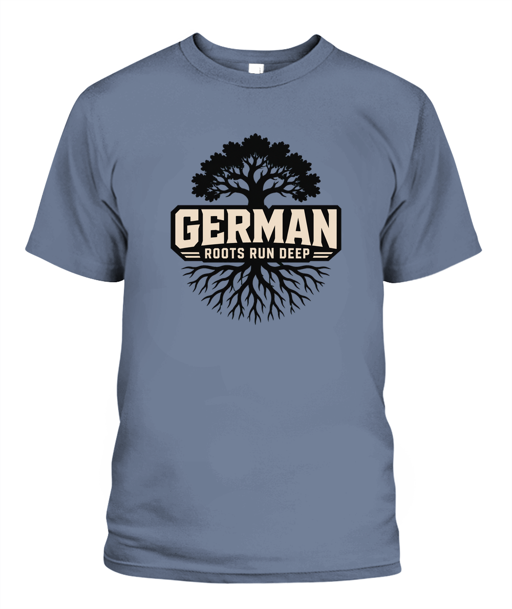 German Roots Run Deep — T-Shirt in Blue Jean