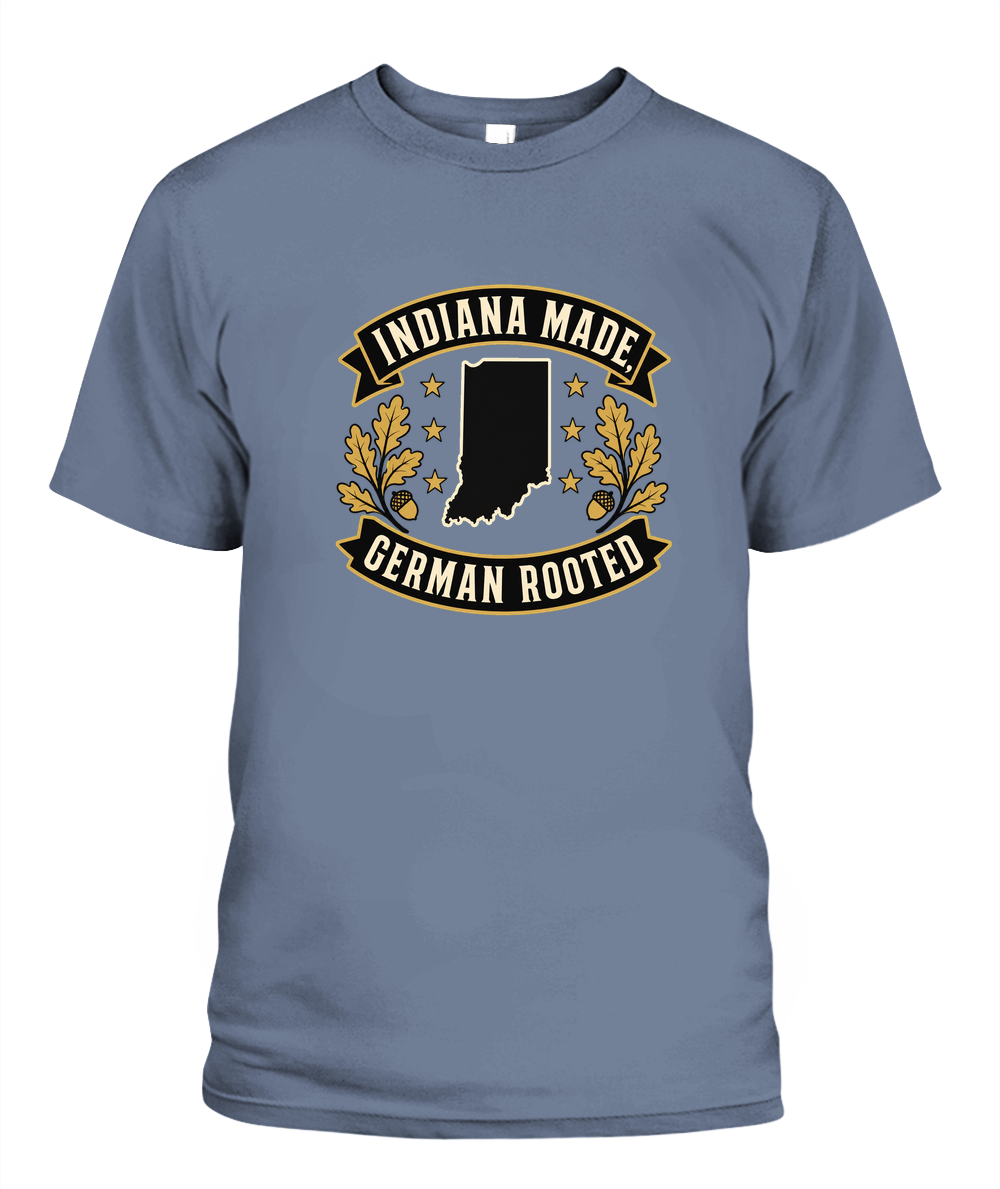 Indiana Made, German Rooted — T-Shirt in Blue Jean