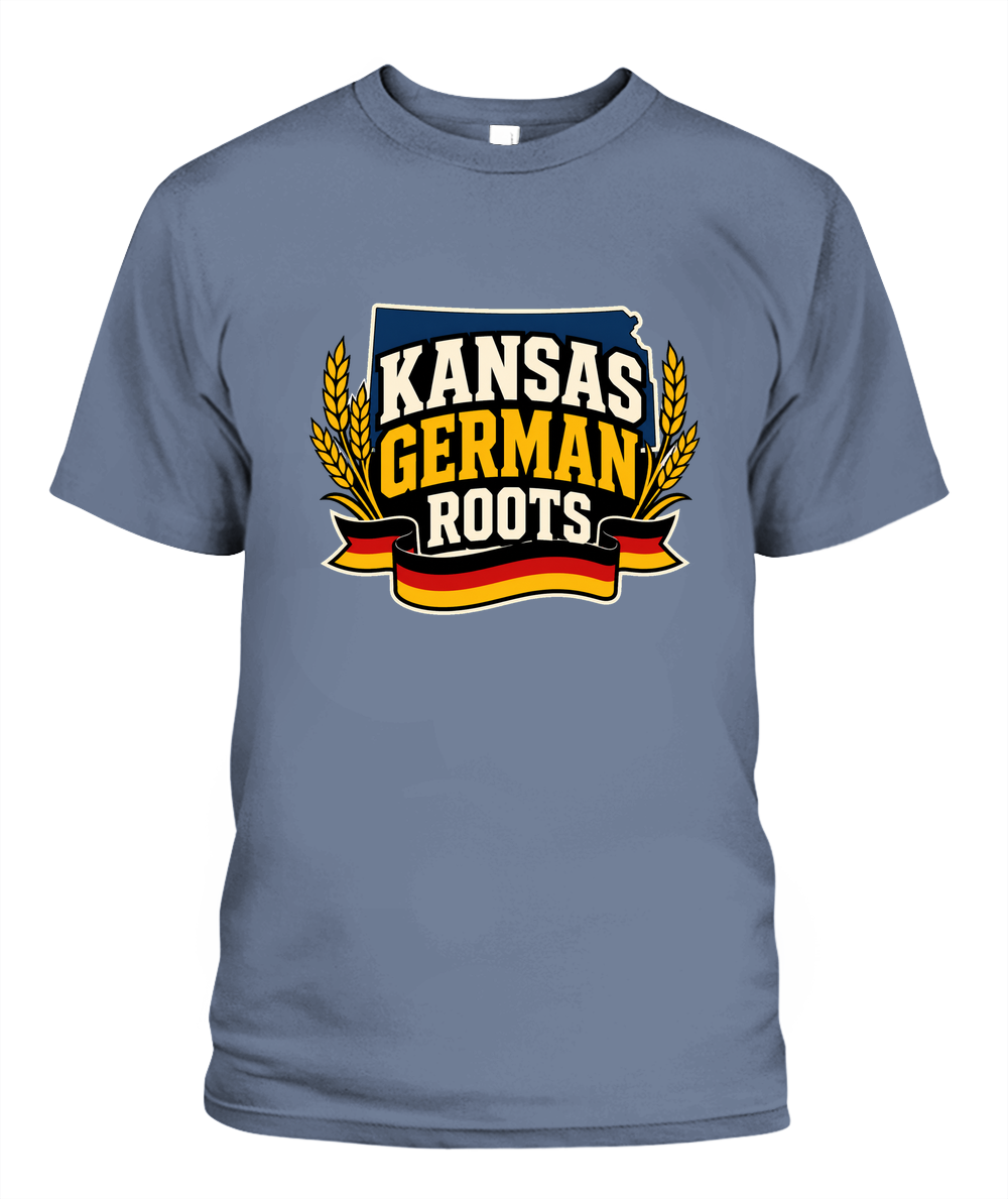 Kansas German Roots — T-Shirt in Blue Jean