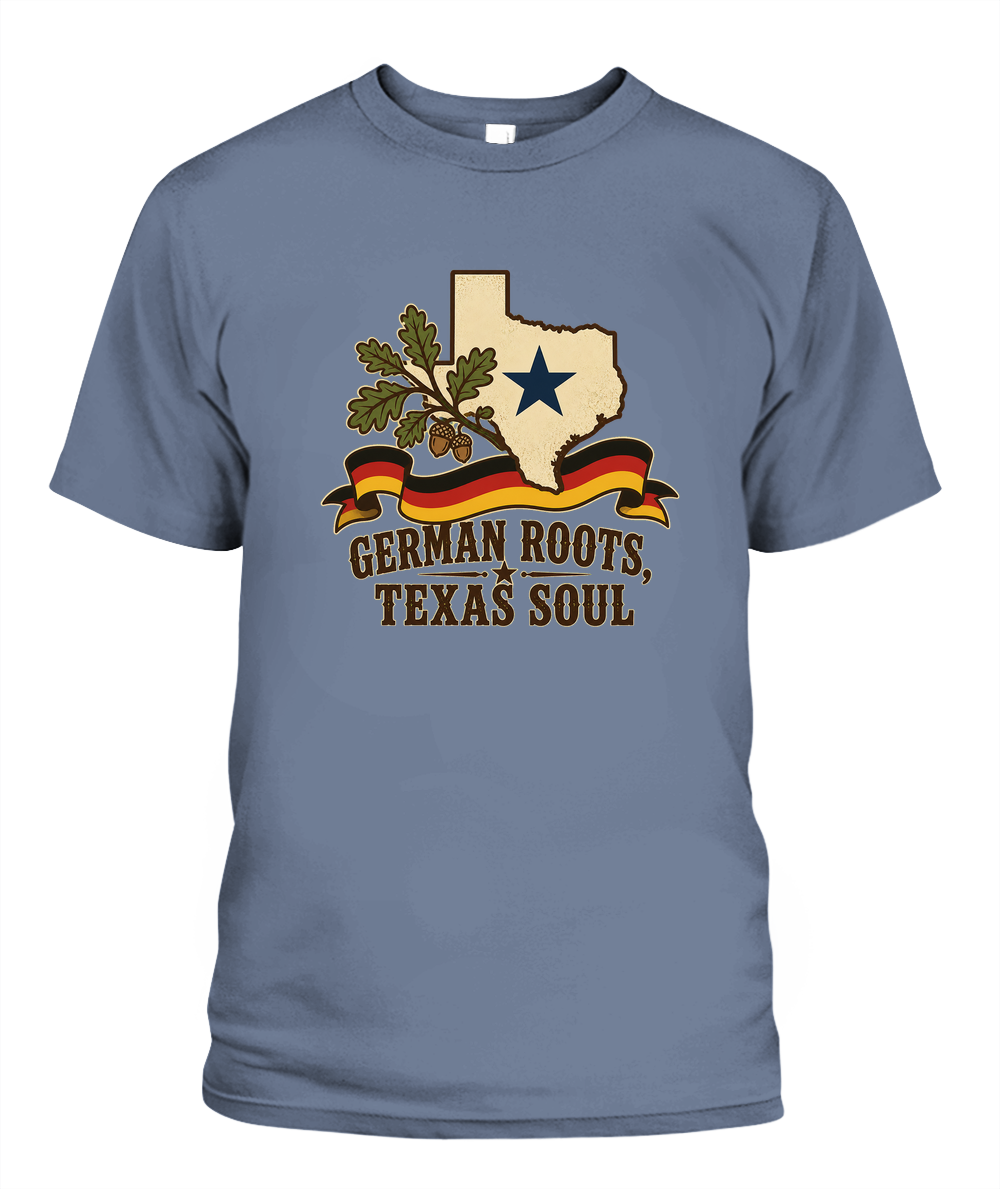 German Roots, Texas Soul — T-Shirt in Bay