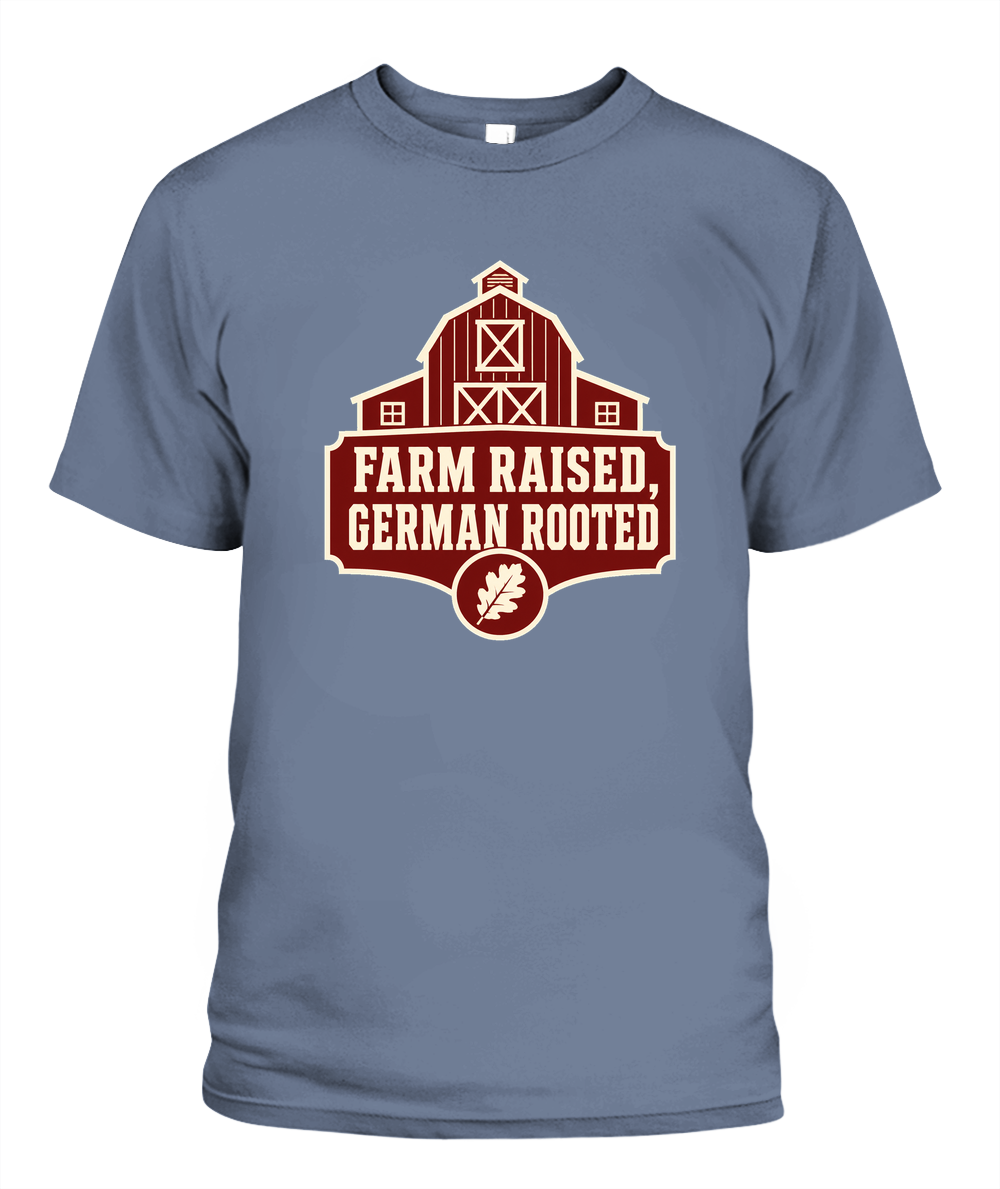 Farm Raised, German Rooted — T-Shirt in Blue Jean