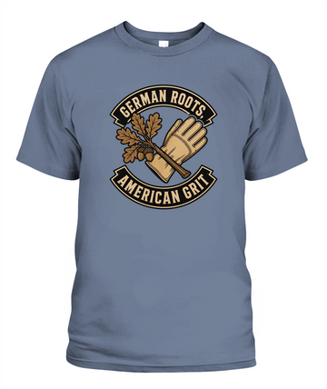 German Roots, American Grit — T-Shirt in Blue Jean