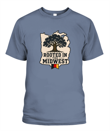Rooted In The Midwest — T-Shirt in Blue Jean