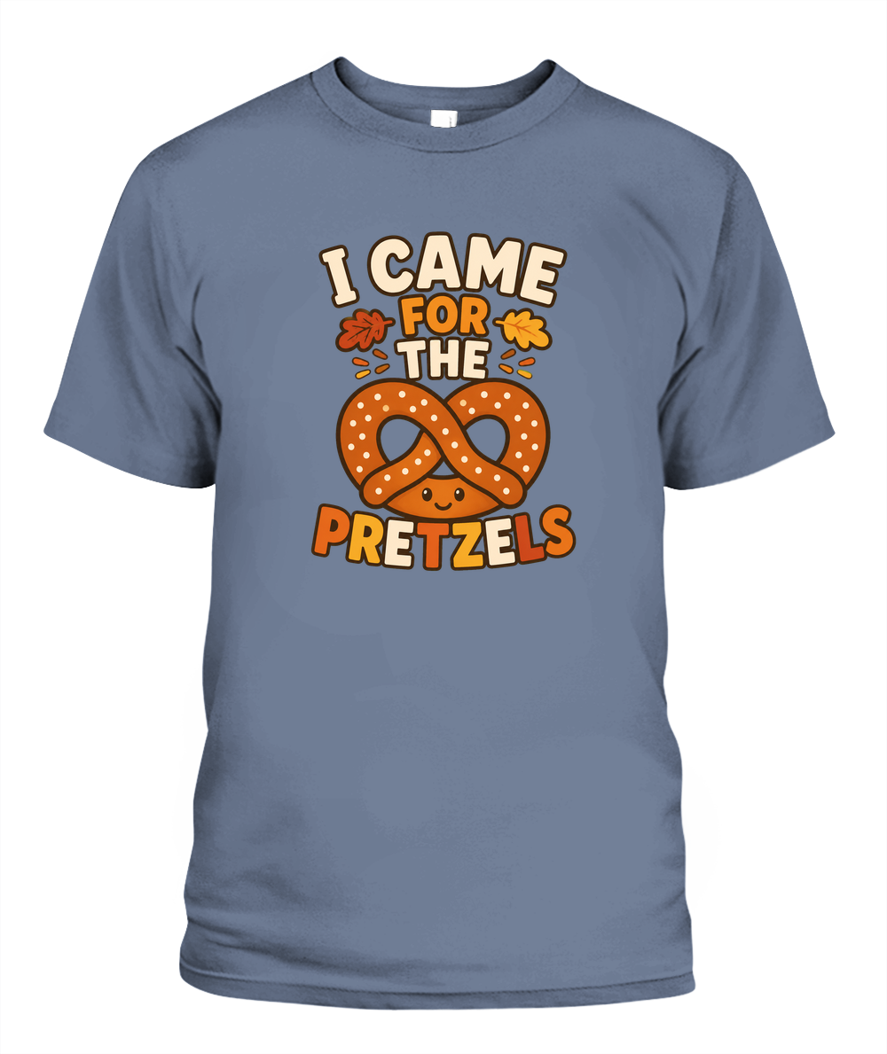 I Came For The Pretzels — T-Shirt in Blue Jean