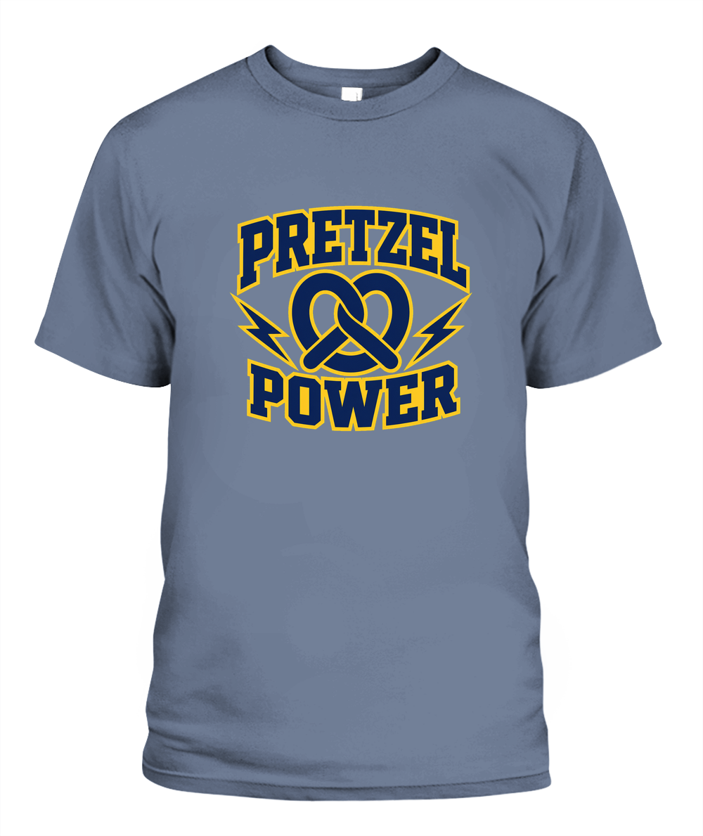 Pretzel Power — T-Shirt in Blue Jean