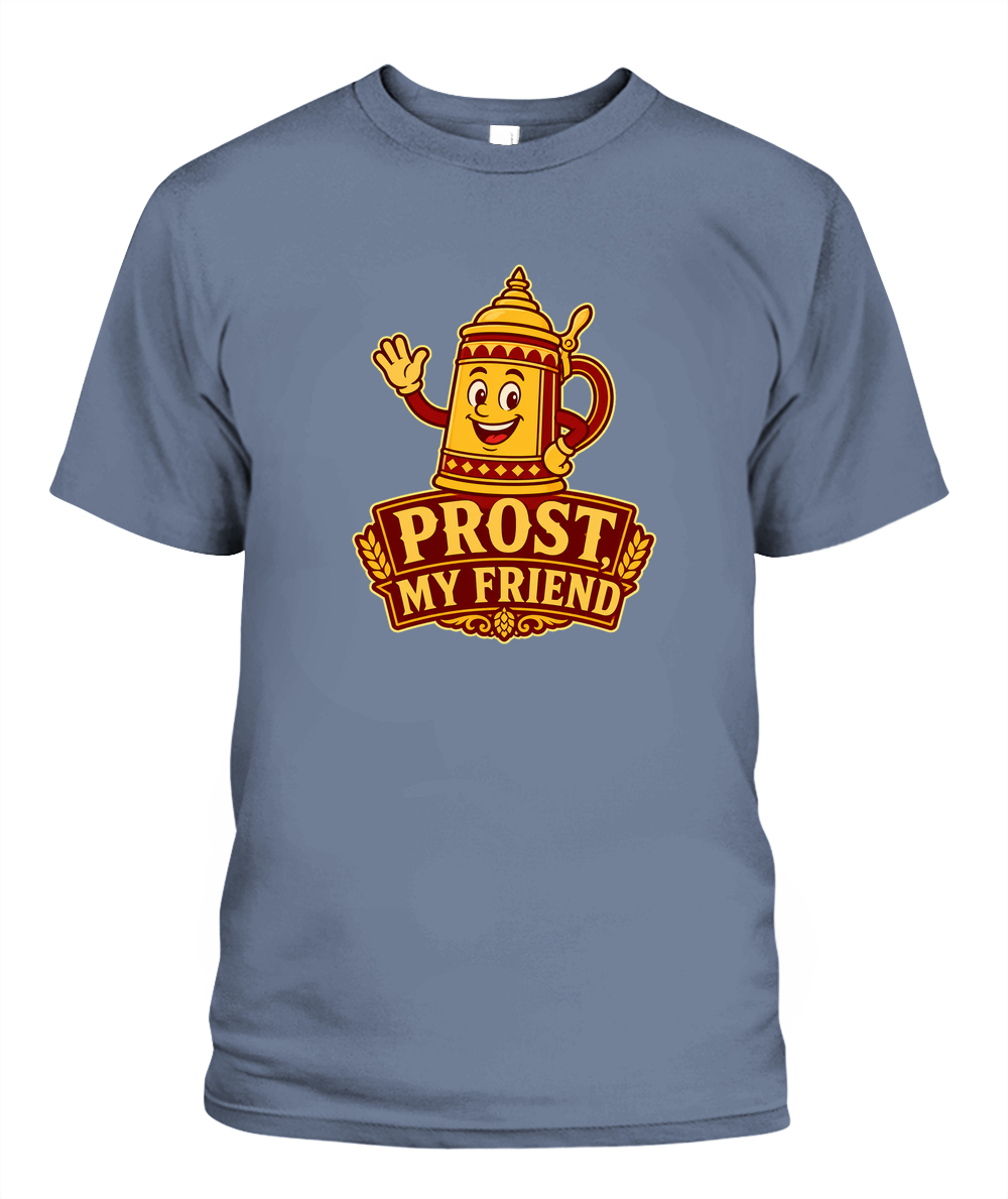 Prost, My Friend — T-Shirt in Blue Jean