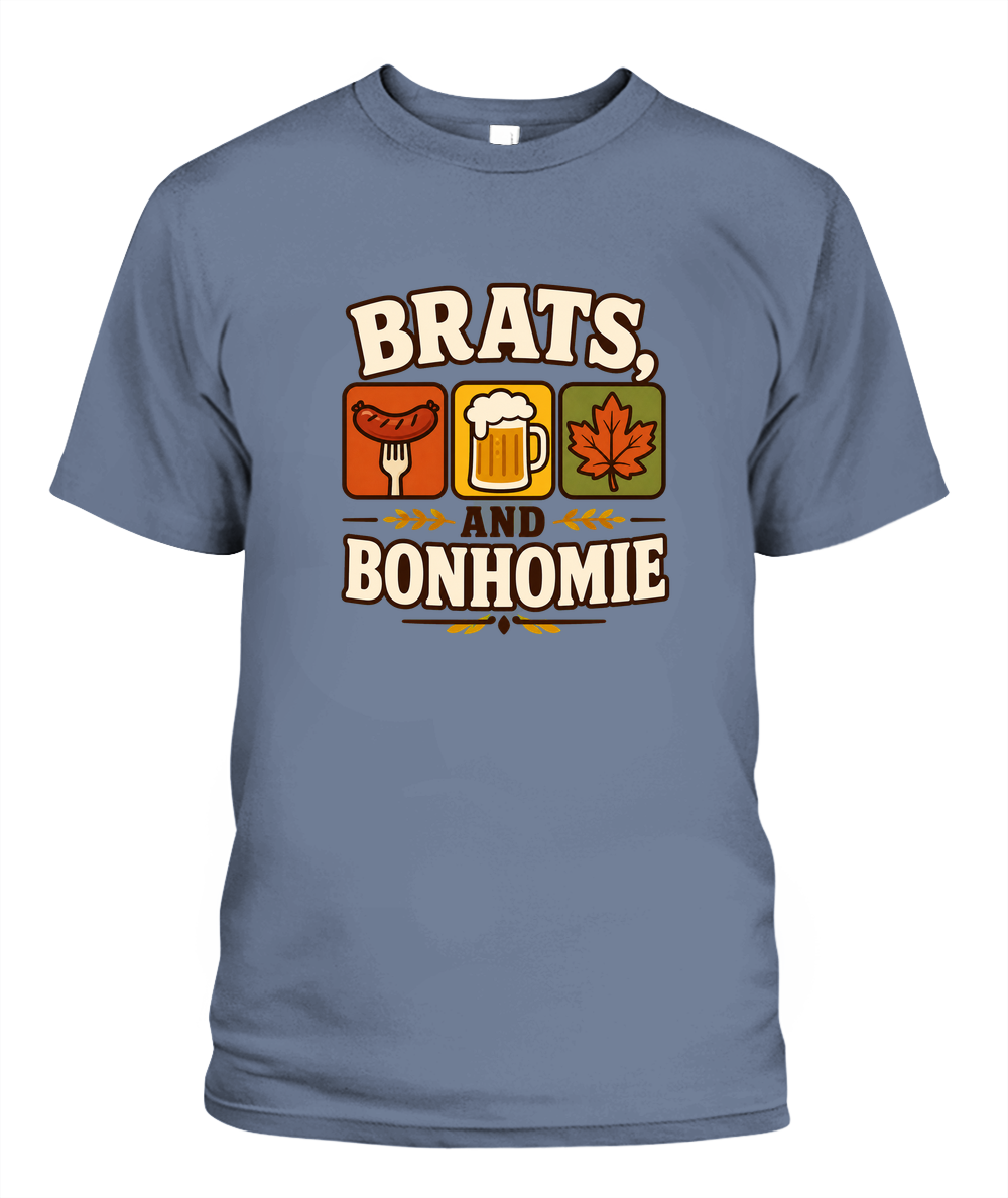 Brats And Bonhomie — T-Shirt in Blue Jean