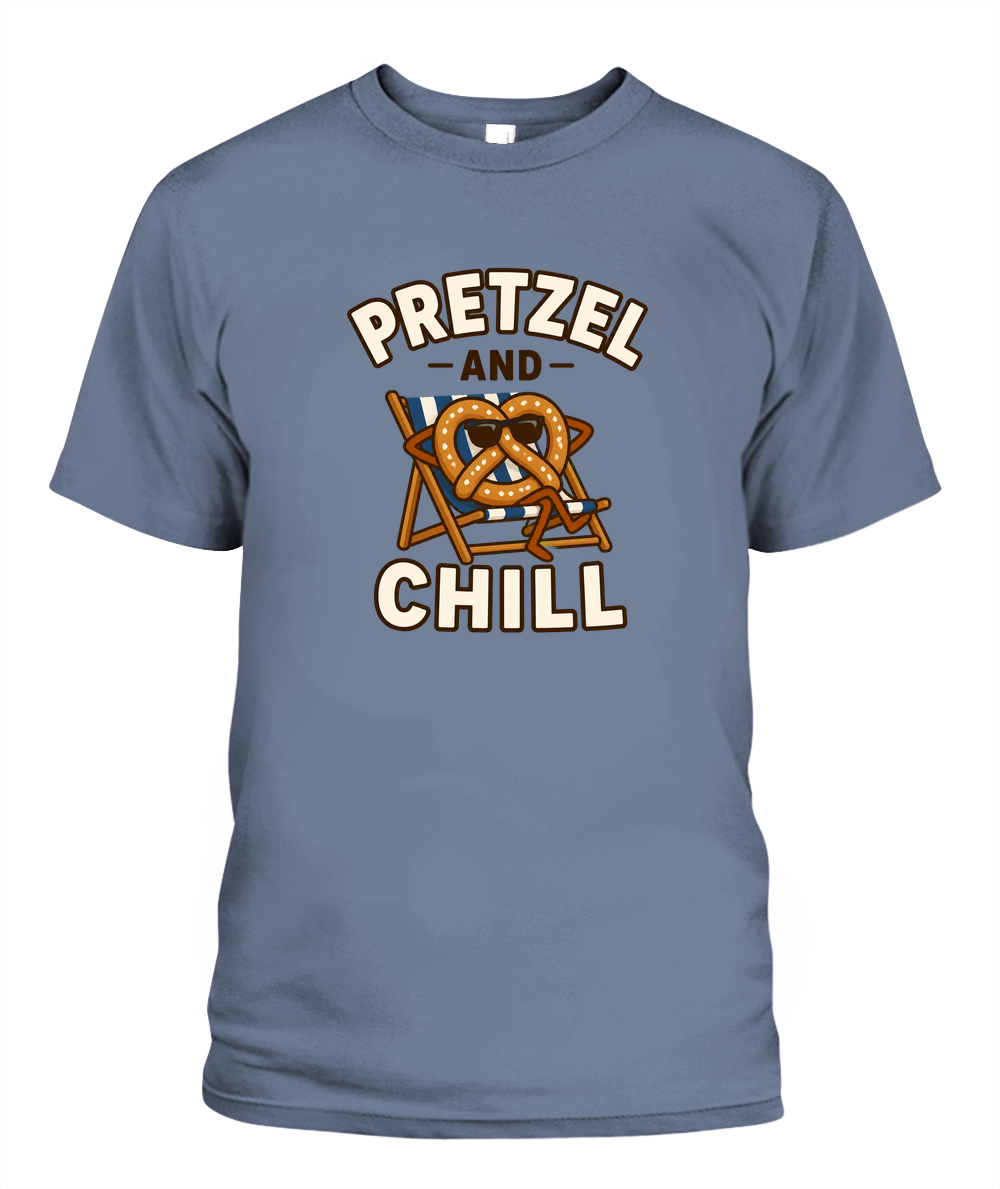 Pretzel And Chill — T-Shirt in Blue Jean